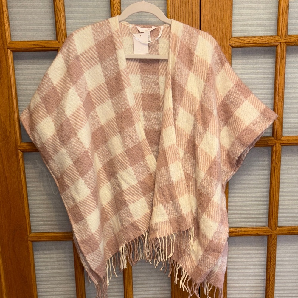 LC Lauren Conrad Blush and Ivory Checkered Wrap